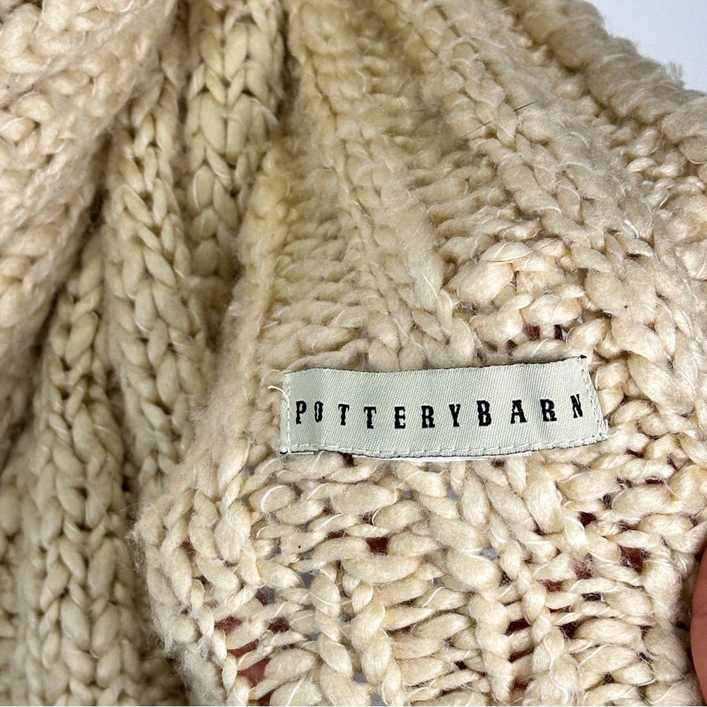 Pottery Barn chunky knit throw blanket ivory 50 x 75 - Picture 6 of 7